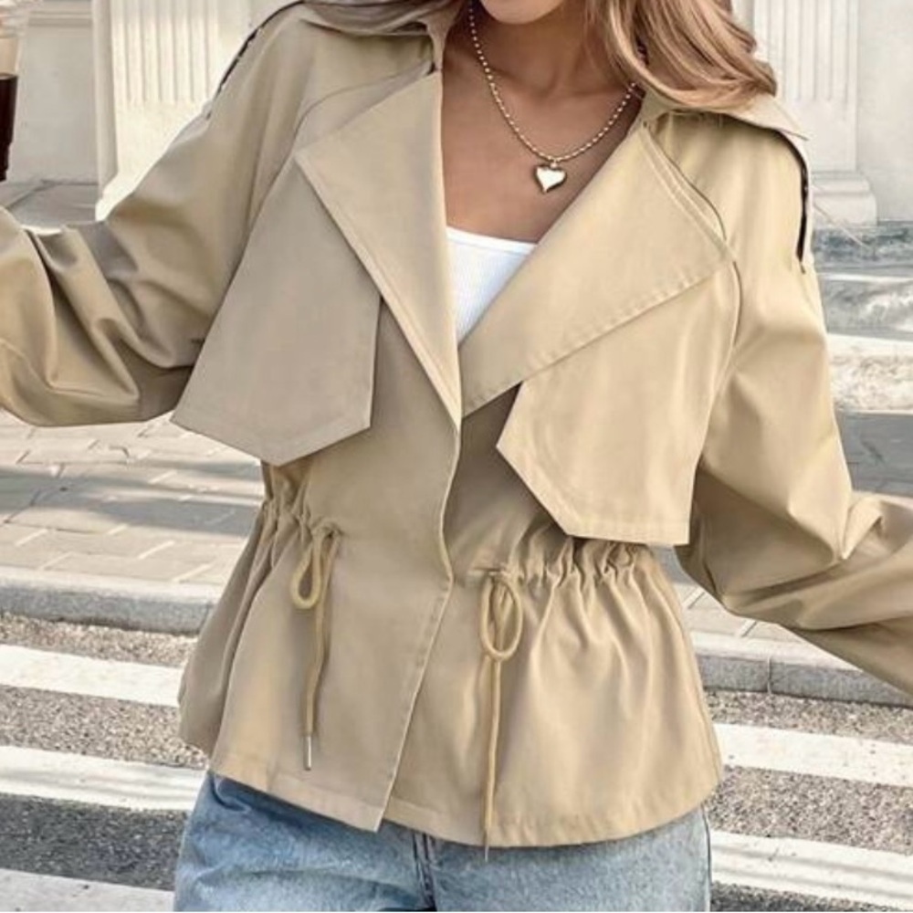 Women's Beige Trench Jacket - Picture 5 of 13